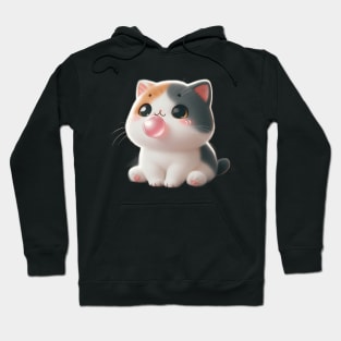 Cute Cat Blowing A Bubble Gum Hoodie